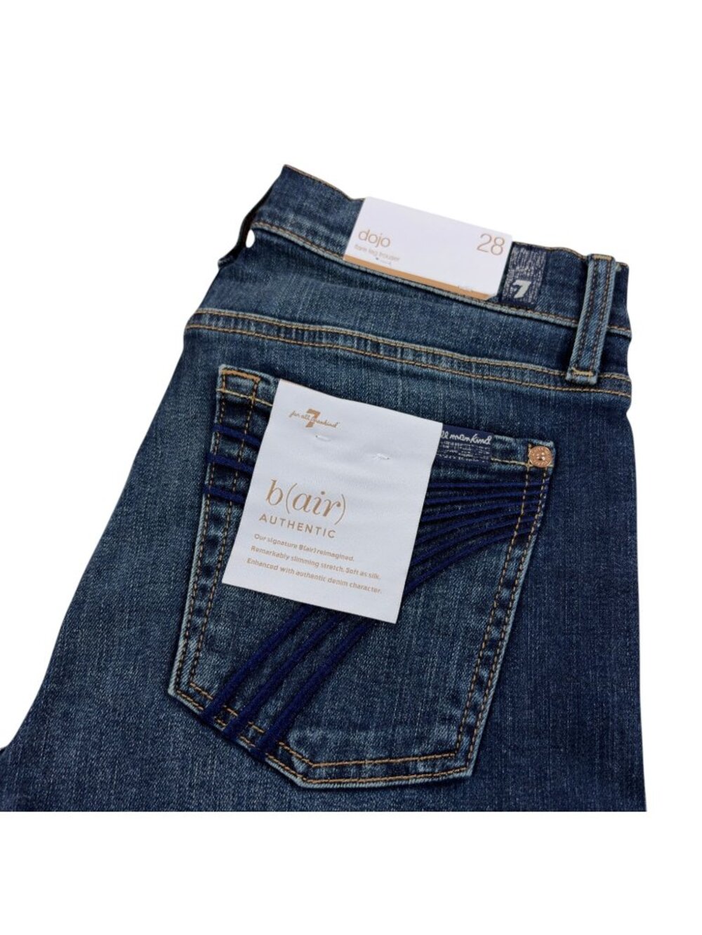 7 For All Mankind b(air) Dojo Mid Rise Flare Jeans Size 28 Authentic Fate NWT